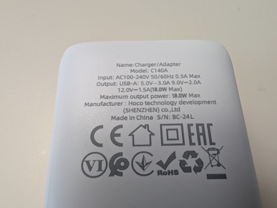 Сетевое зарядное устройство HOCO C140A QC3.0 18W — фото 4 Сетевое зарядное устройство HOCO C140A QC3.0 18W — фото 4